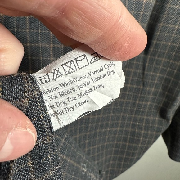 Hickey-Freeman Sport Large Gray Plaid Long Sleeve Button Up‎ Shirt - Picture 5 of 6